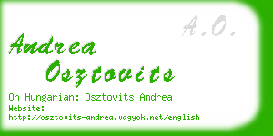 andrea osztovits business card